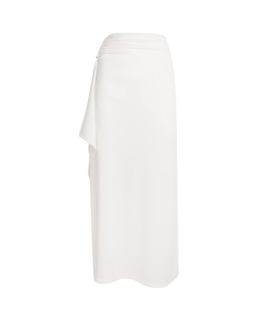 Christopher Esber White Ribbed Crystal Maxi Skirt