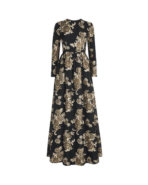 Huishan Zhang Black Embroidered Amanda Gown