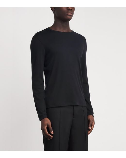 Giorgio Armani Black Cashmere Crew-Neck Sweater for men