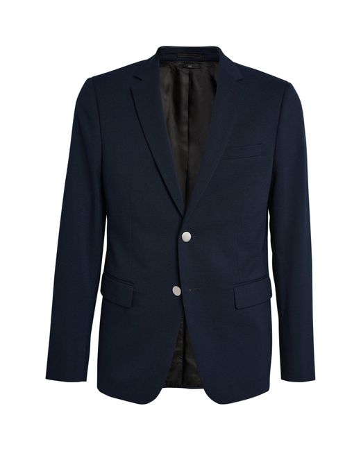 Theory Blue Wool-blend Single-breasted Blazer for men