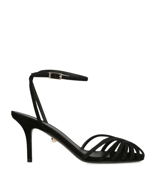 ALEVI Black Suede Blake Heeled Sandals 75