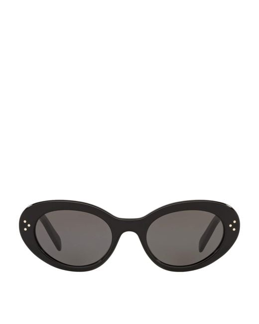 Céline Black Acetate Cat Eye 3 Dots Sunglasses