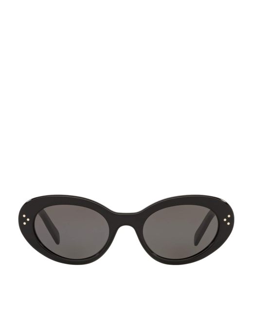 Céline Black Acetate Cat Eye 3 Dots Sunglasses
