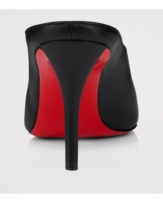 Christian Louboutin Black Miss Z Slimimule Leather Heeled Mules 80