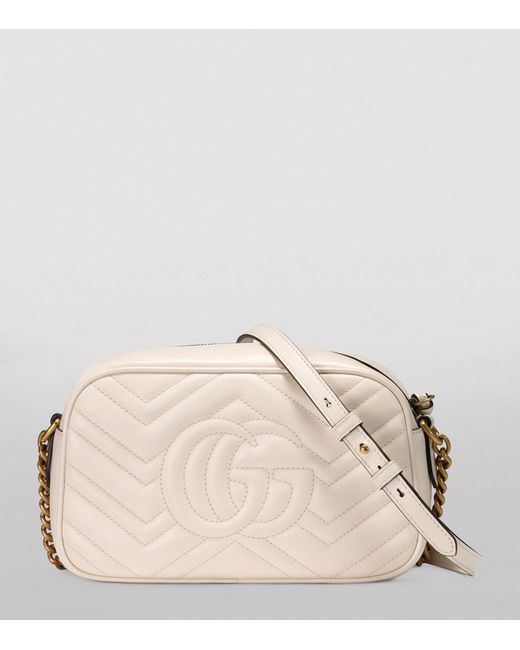 Gucci Natural Small Leather Marmont Matelassé Cross-body Bag