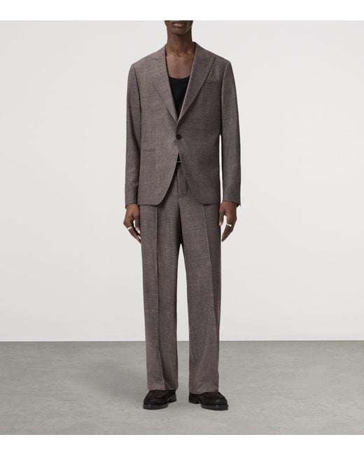 AllSaints Brown Wool-Blend Clover Blazer for men
