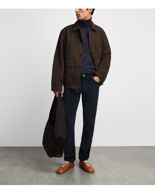 Jacob Cohen Blue Wool-Silk Rollneck Jumper for men
