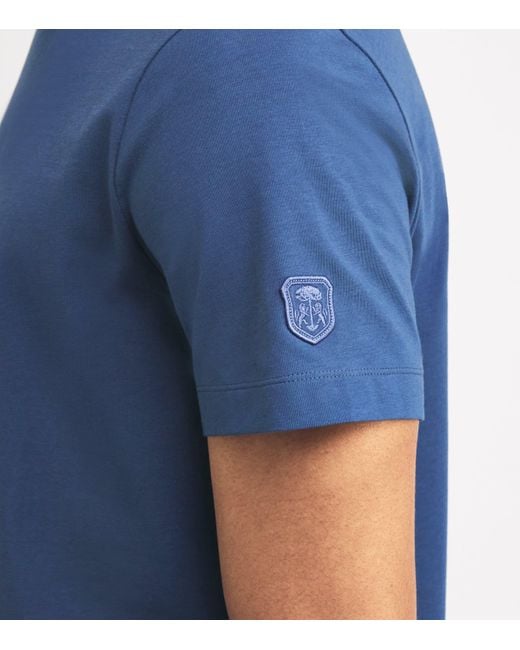 Corneliani Blue Stretch-Cotton T-Shirt for men