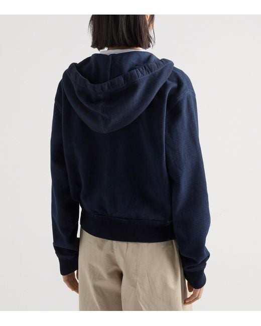 Prada Blue Cotton Logo Hoodie