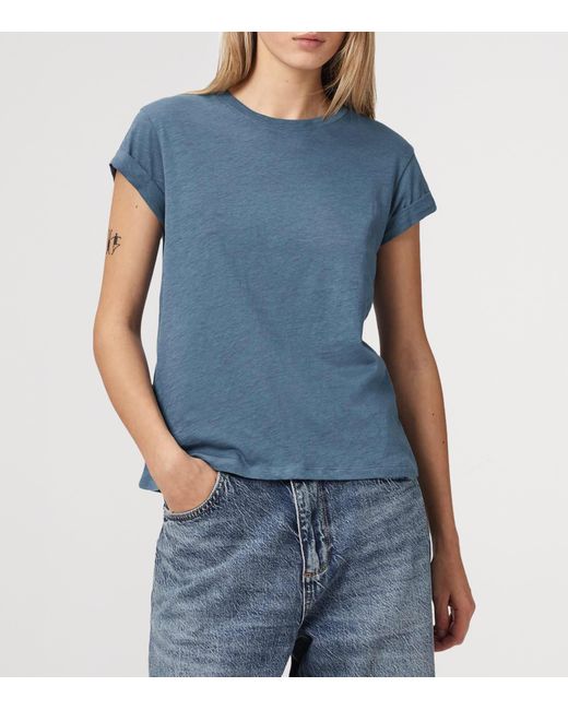 AllSaints Blue Organic Cotton Anna T-Shirt