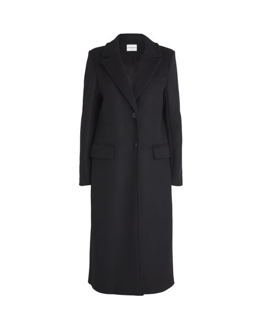 Claudie Pierlot Black Wool-Blend Longline Coat