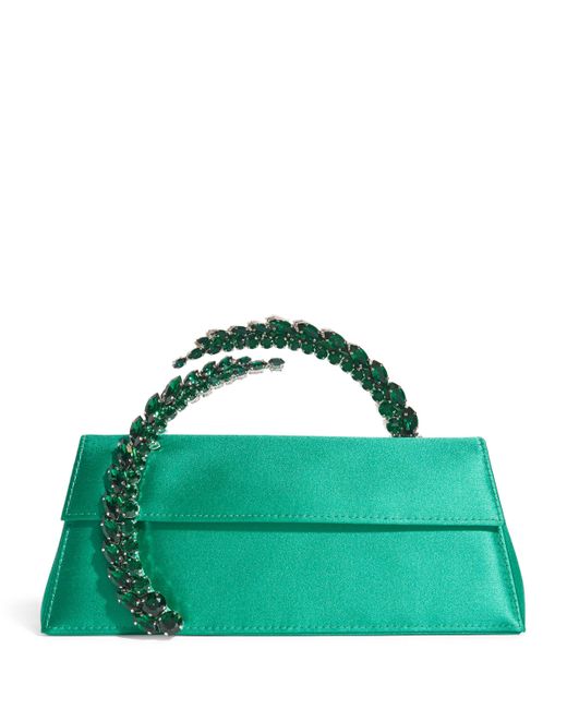 L'ALINGI Metallic Rhinestone-Spiral Handle Clutch Bag