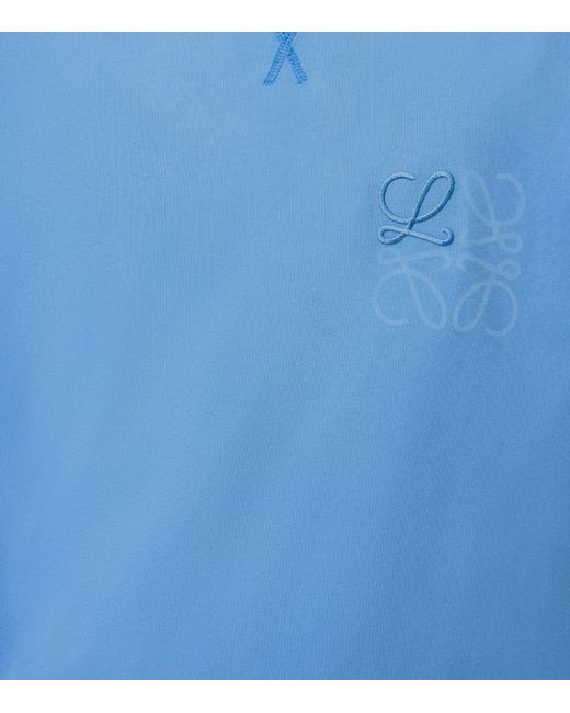 Loewe Blue Cotton-Blend Anagram T-Shirt for men