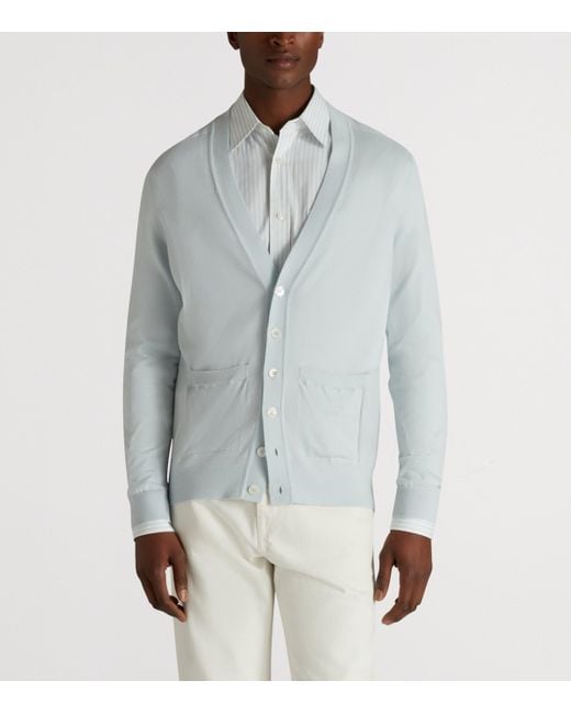 Dunhill Gray Superfine Cashmere Cardigan for men