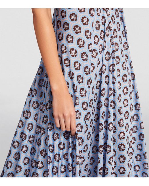 Etro Blue Geometric Print Maxi Dress