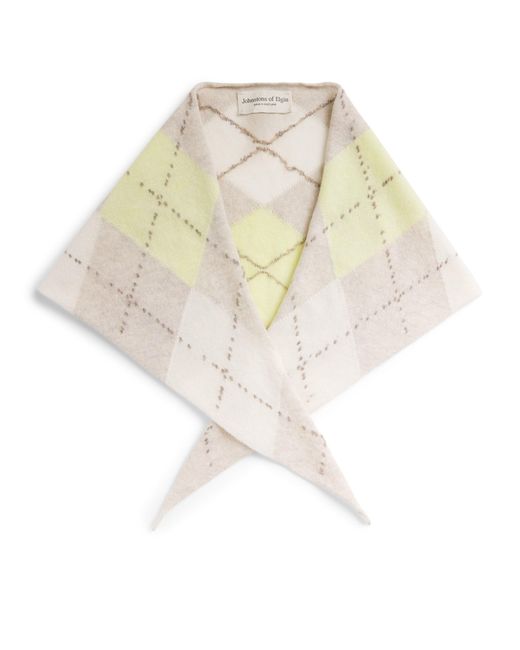 Johnstons White Cashmere Clan Bandana