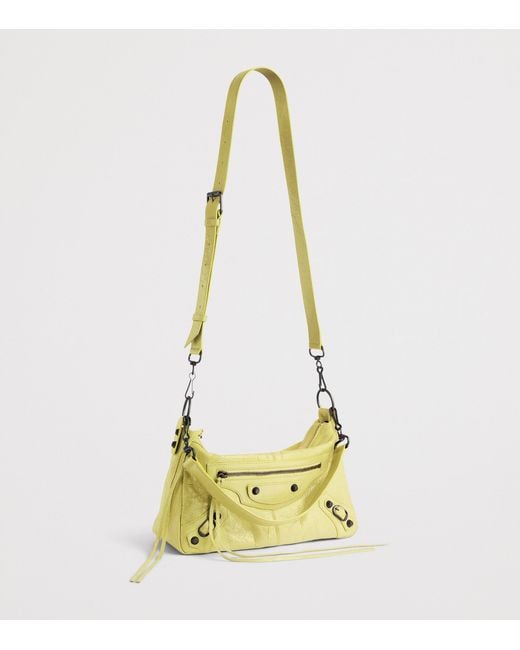 Balenciaga Yellow Mini Lambskin Le City Moto Shoulder Bag