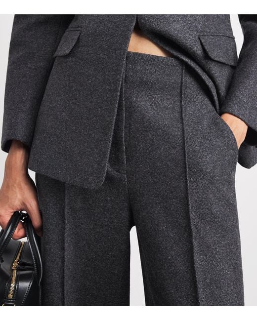 PAIGE Blue Wool-Blend Vicenza Trousers