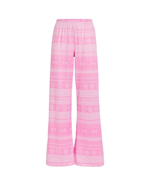 Skims Pink Pointelle Plush Pyjama Trousers