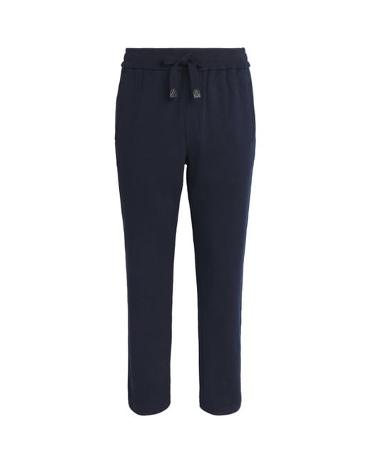Brioni Blue Cotton-Blend Sweatpants for men
