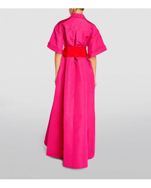 Carolina Herrera Pink Exclusive Silk Belt-detail Gown