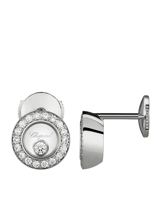 Chopard Metallic And Diamond Happy Diamonds Icons Pavé Earrings