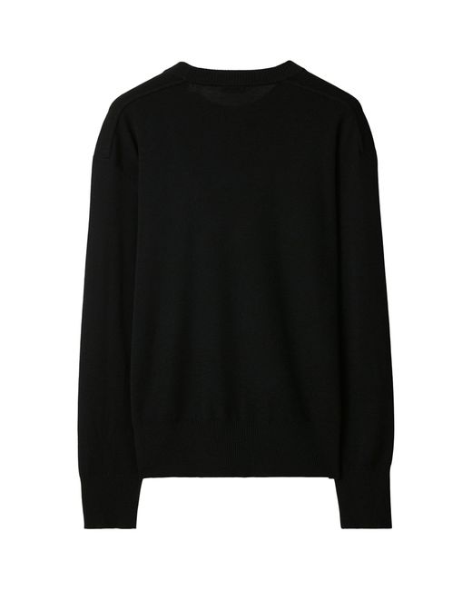 Burberry Black Wool Crew-neck Sweater for men