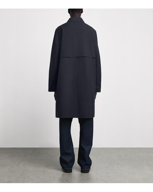 Sunspel Blue Cotton Ventile Overcoat for men
