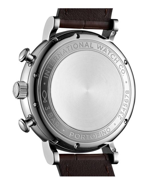Iwc Gray Stainless Steel Portofino Chronograph Watch for men