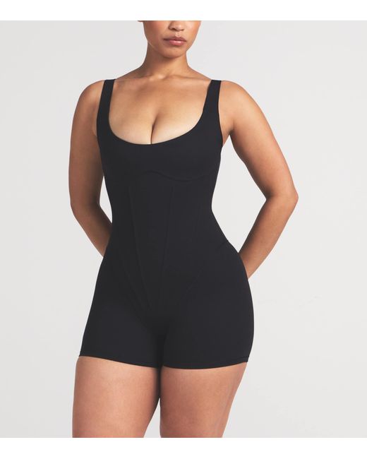 NikeSKIMS Black Corset Short Bodysuit