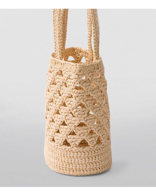 Prada Metallic Small Crochet Tote Bag