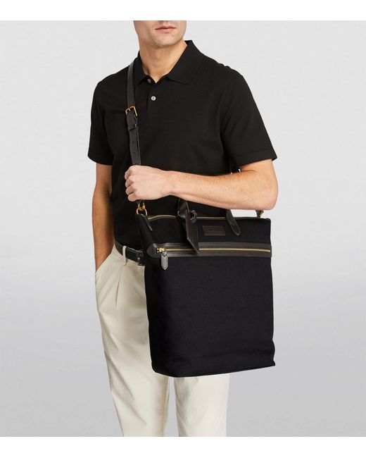 Polo Ralph Lauren Black Leather-trim Tote Bag for men
