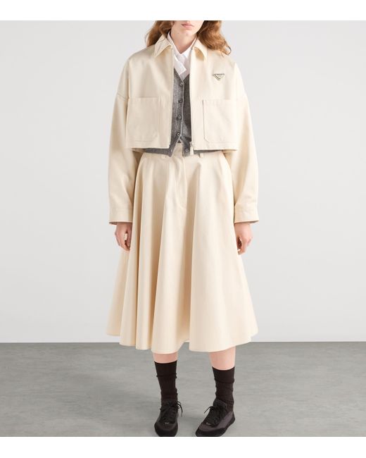 Prada Natural Chino Midi Skirt