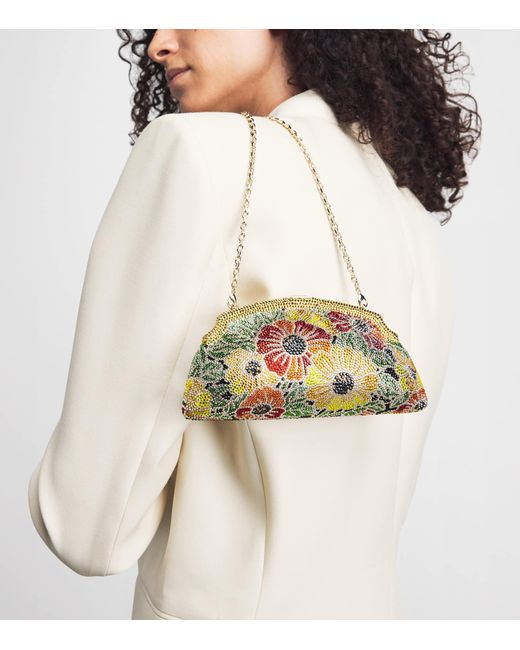 Judith Leiber Green Mini Embellished Venetian Meadow Clutch Bag