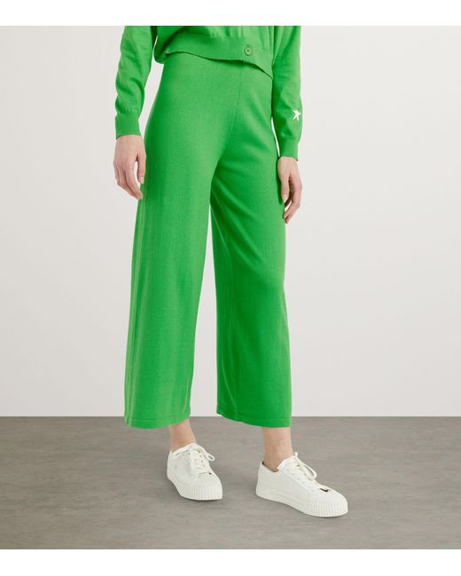 Chinti & Parker Green Cotton Wide-leg Sweatpants