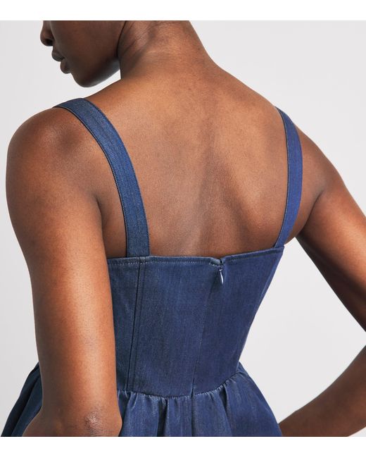 Huishan Zhang Blue Chambray Liviana Midi Dress