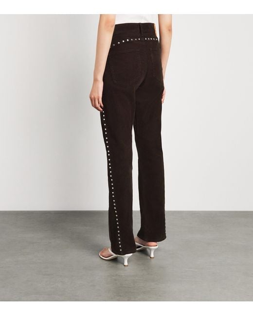 Polo Ralph Lauren Black Corduroy Studded Straight Trousers