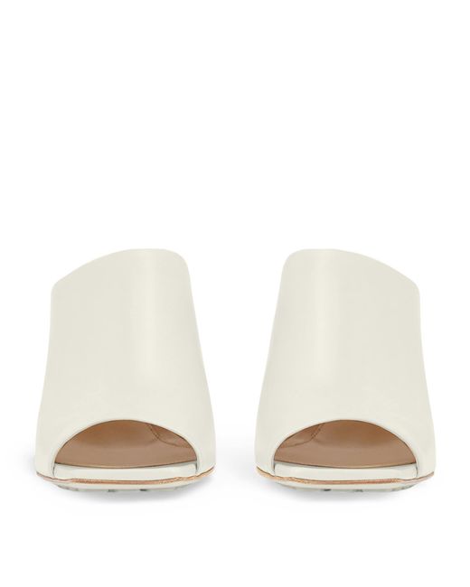 Bottega Veneta White Leather Knot Mules 90