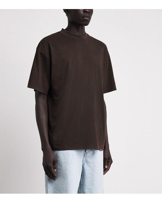 Represent Black Cotton Initial T-Shirt for men