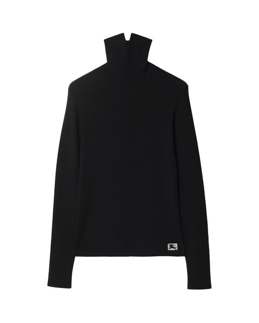 Burberry Black Wool-blend Ekd Rollneck Sweater for men