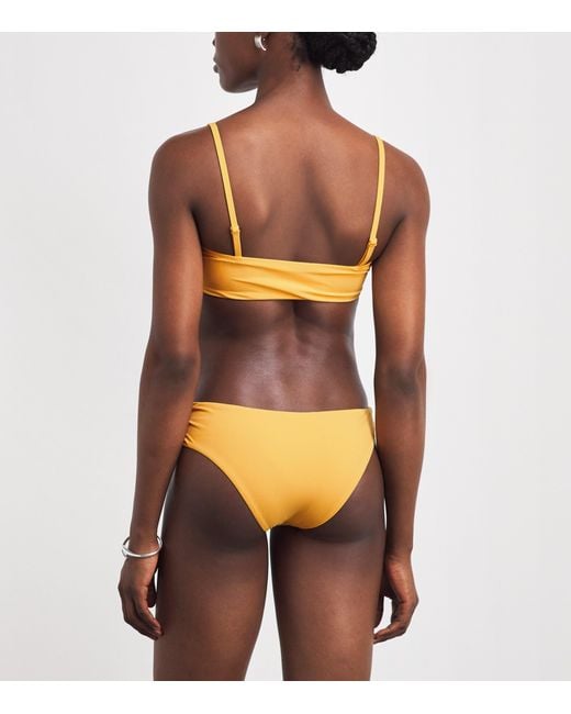Christopher Esber Yellow Crescent Bandeau Bikini Top