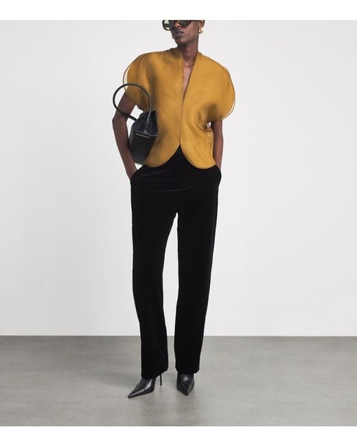 Khaite Brown Silk Briar Blouse