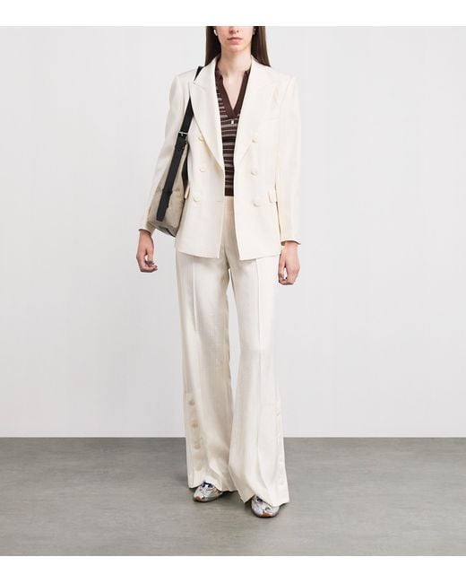 Sandro White Flared Tailored Trousers