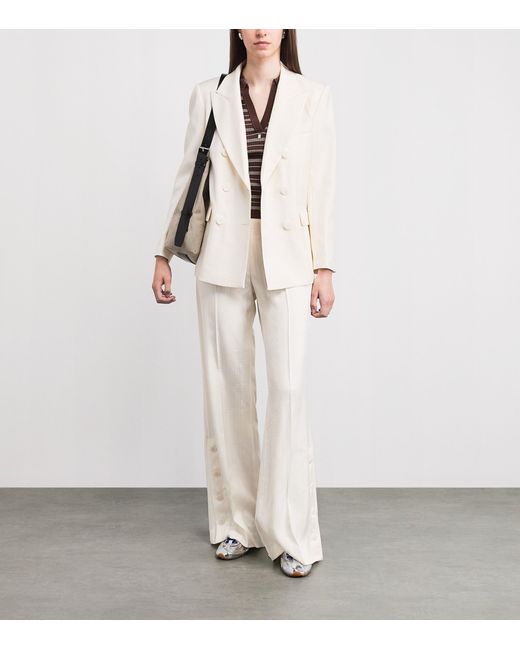 Sandro White Flared Tailored Trousers