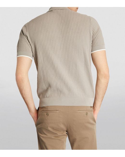 Emporio Armani Natural Patterned-knit Polo Sweater for men