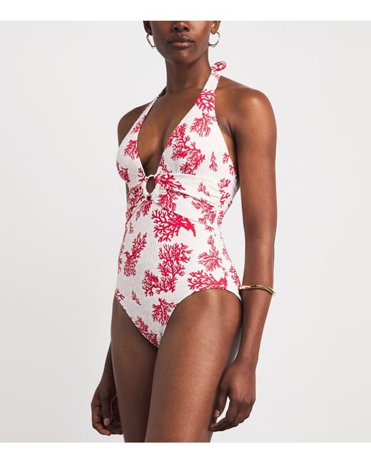 Heidi Klein Pink Halterneck Scala Swimsuit