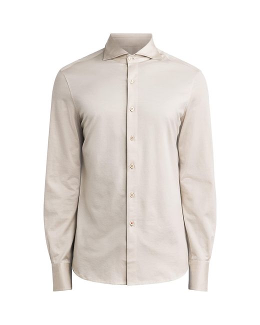 Isaia Natural Cotton Jersey Shirt for men