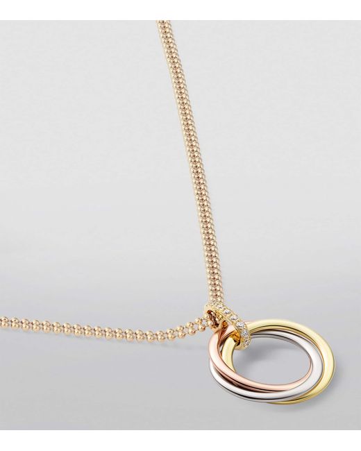 Cartier Metallic Rose And Diamond Trinity Necklace