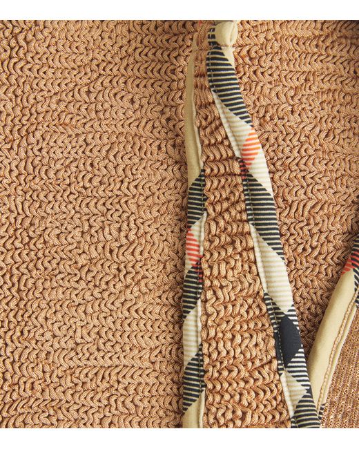Hunza G Brown X Burberry Check-Trim Faye Swimsuit