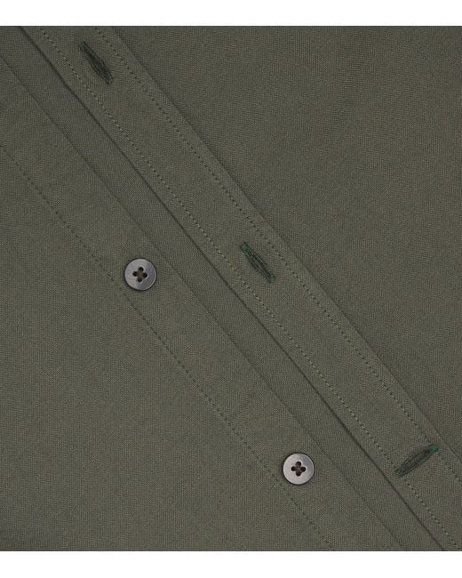 With Nothing Underneath Green Cotton-Wool Classic Shirt